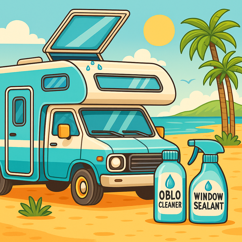 <p>Manutenzione oblò e finestre del camper: pulizia e sigillatura.</p>
