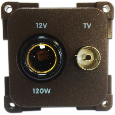 Presa 12 V Senza Cornice Standard + TV Marrone 