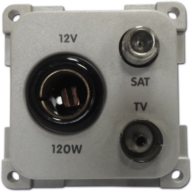 Presa 12 V Standard + TV + Satellite Grigia 