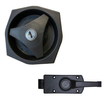 Serratura Universale Nera per Porte con Rotore e Chiavi 