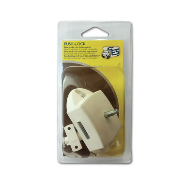 Push-Lock bilaterale bianco con ganci - blister 