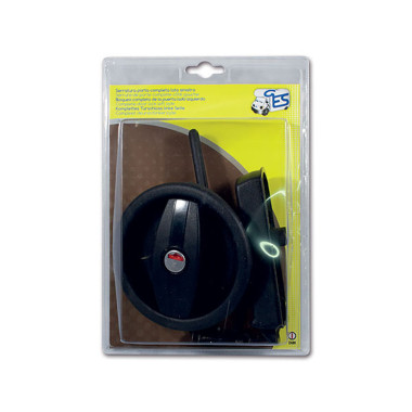 Serratura Europa completa nera con maniglia sinistra in blister