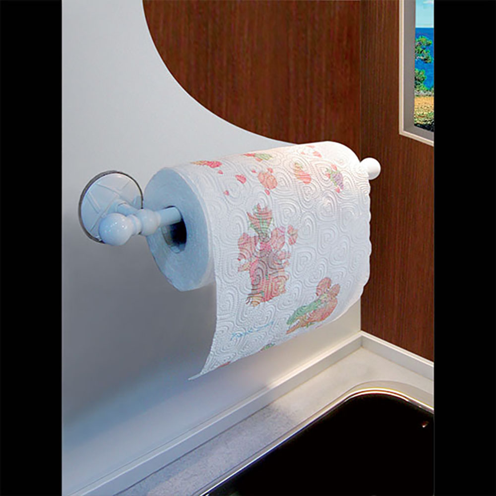 Porta rotolo cucina a ventosa 2