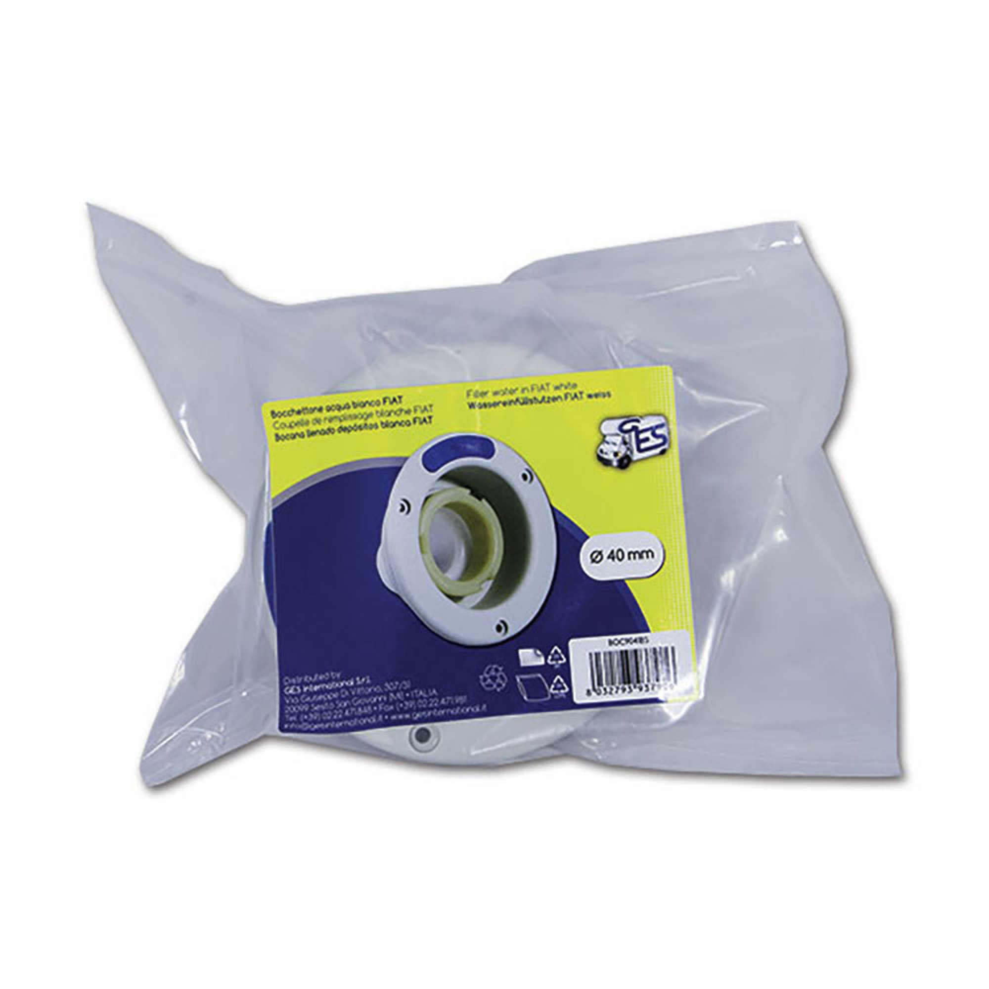 Bocchettone acqua FIAT • Ø 40 • bianco • sacchetto 1