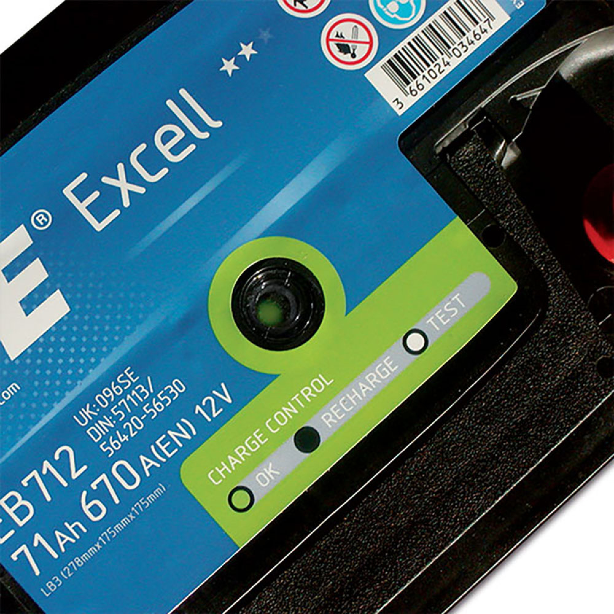 Batteria Exide EB 670 Excell LB3 - 12 V / 71 A 2