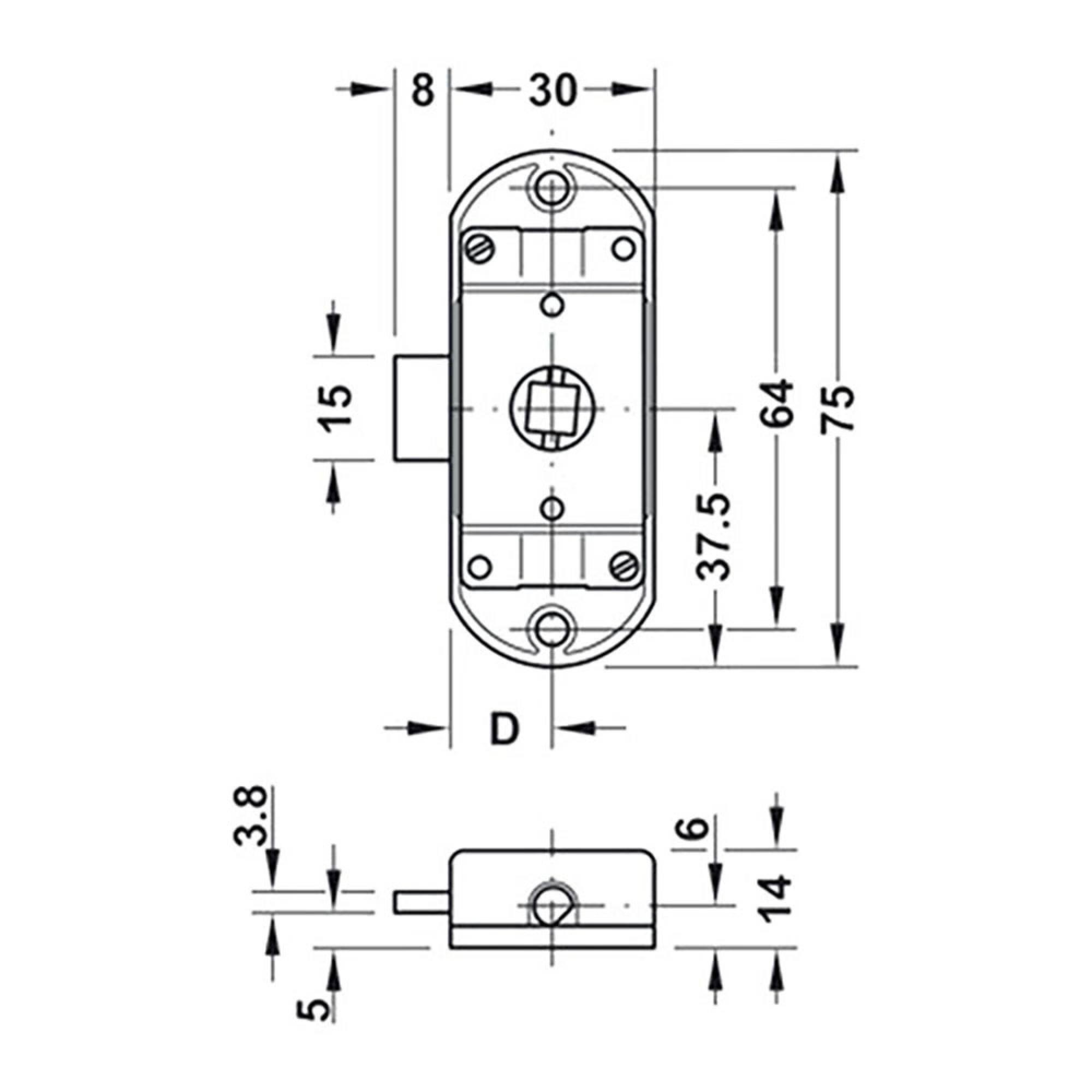Serratura Piccolo Nova sinistra nichelato D15 blister 3