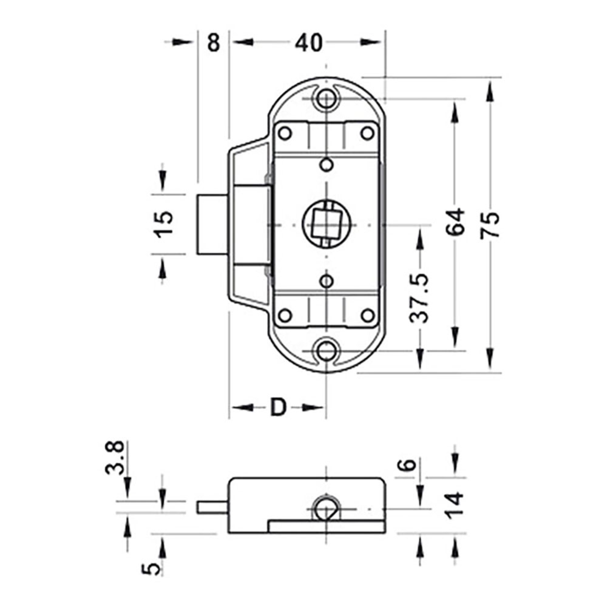 Serratura Piccolo Nova sinistra nichelato D25 blister 2