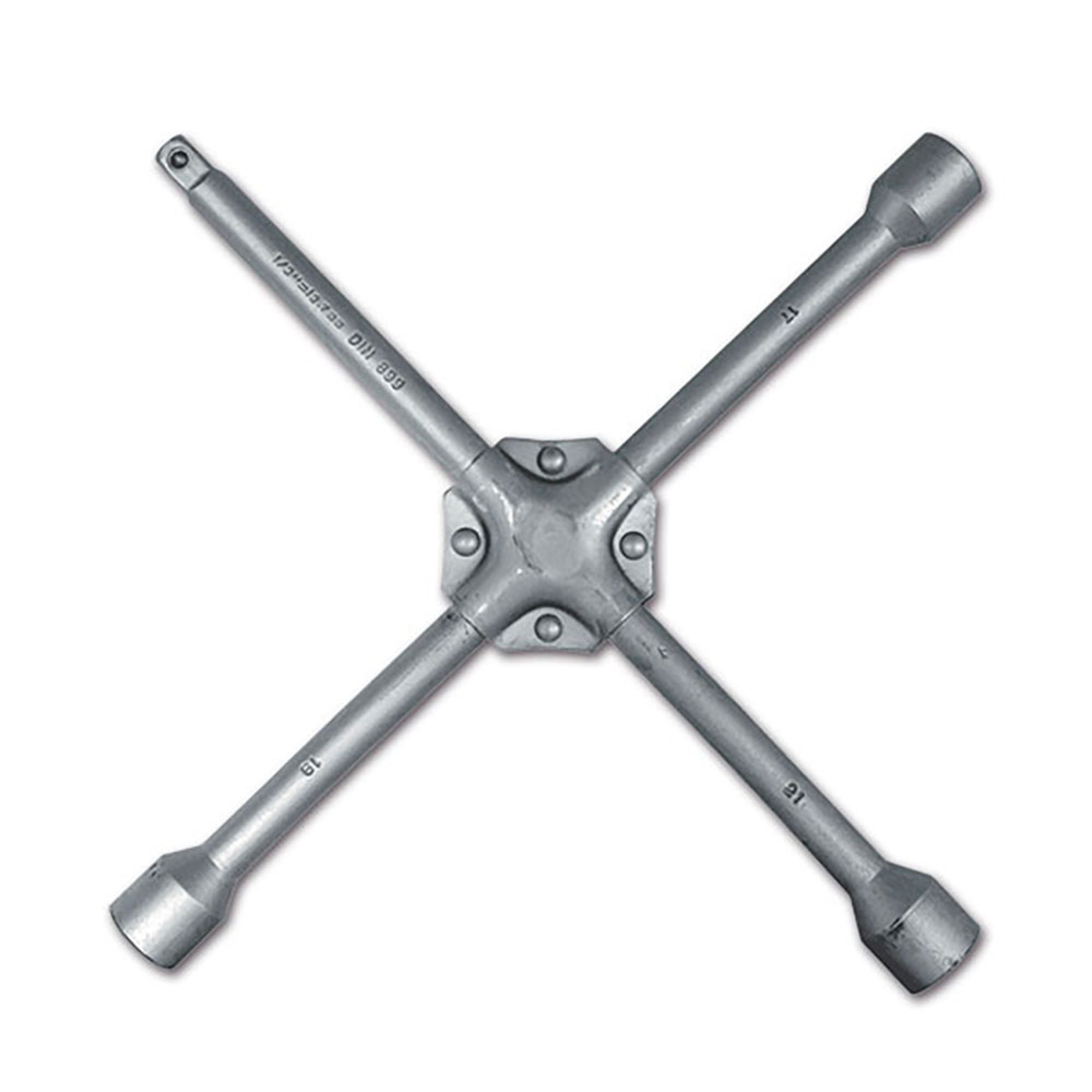 Chiave a croce rinforzata 17,19,21 mm e 1/2" 1