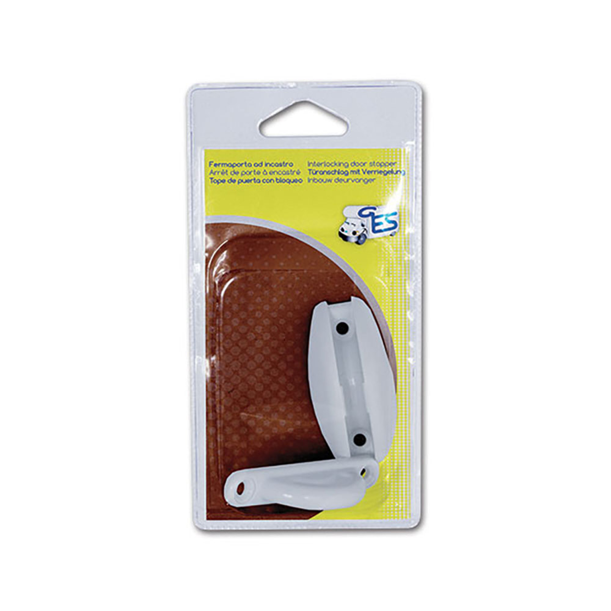 Ferma porta ad incastro bianco - blister 1