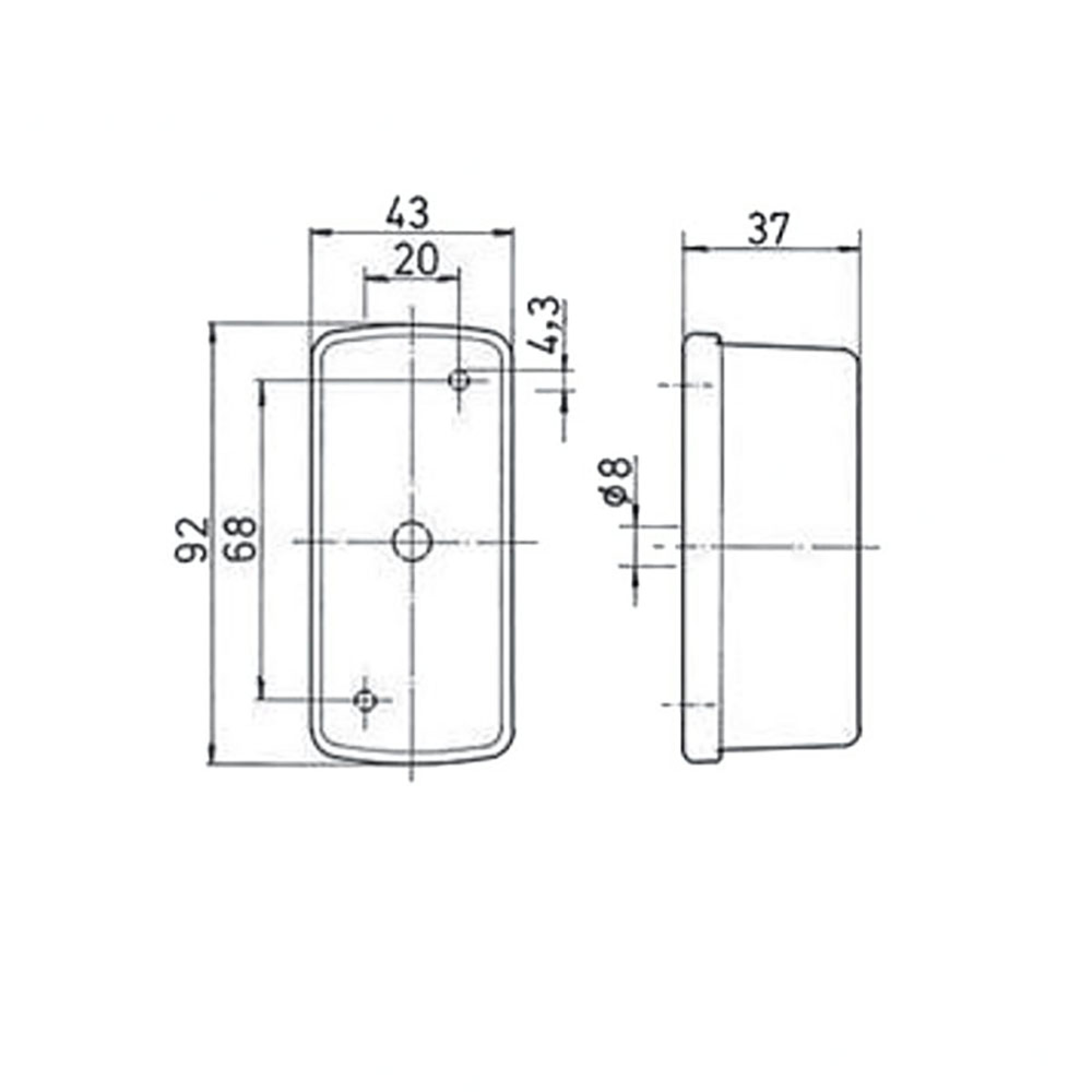 Luce ingombro bifacciale 3
