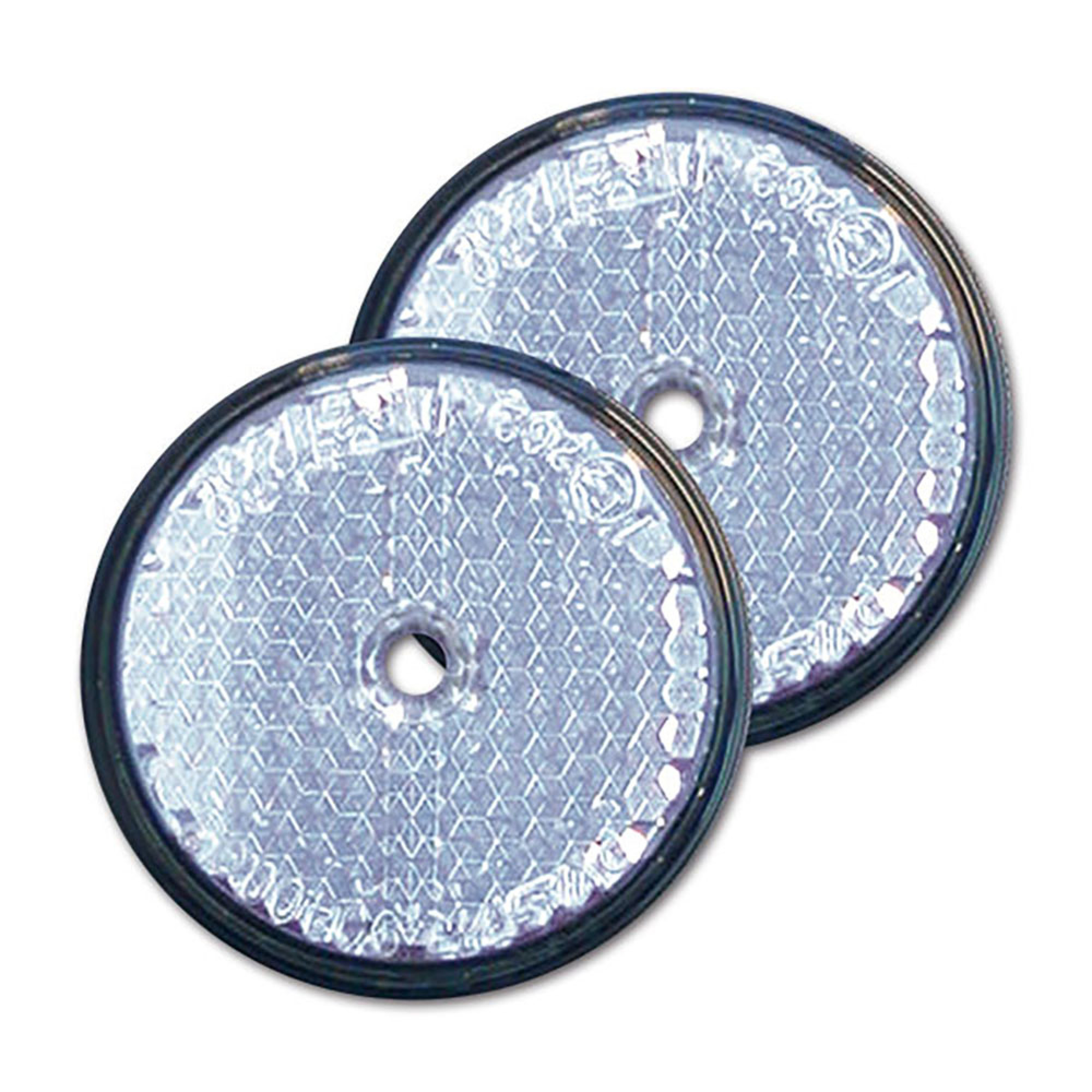 Catadiottro Ø 60 bianco con foro • blister 2