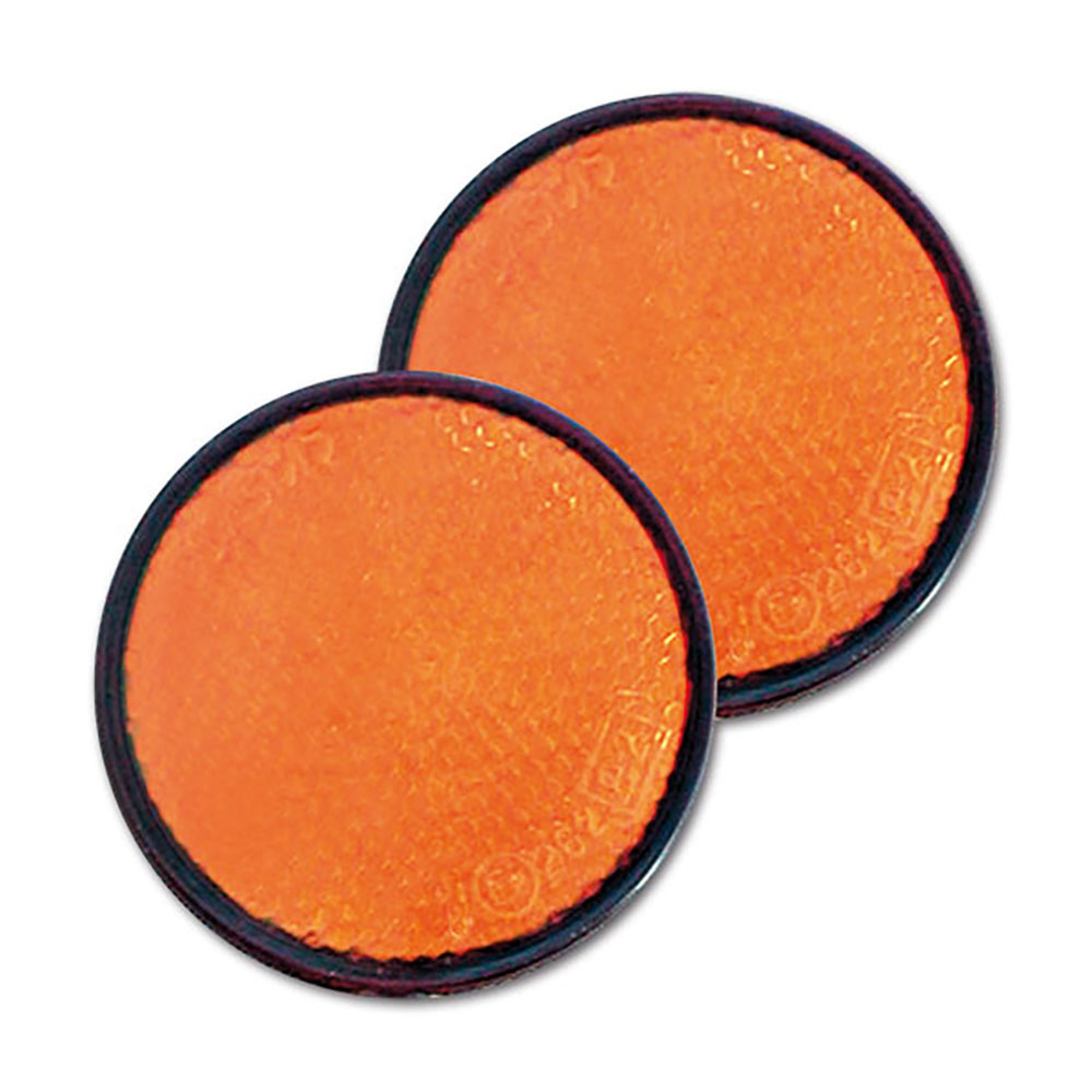 Catadiottro Ø 60 arancio con adesivo • blister 2