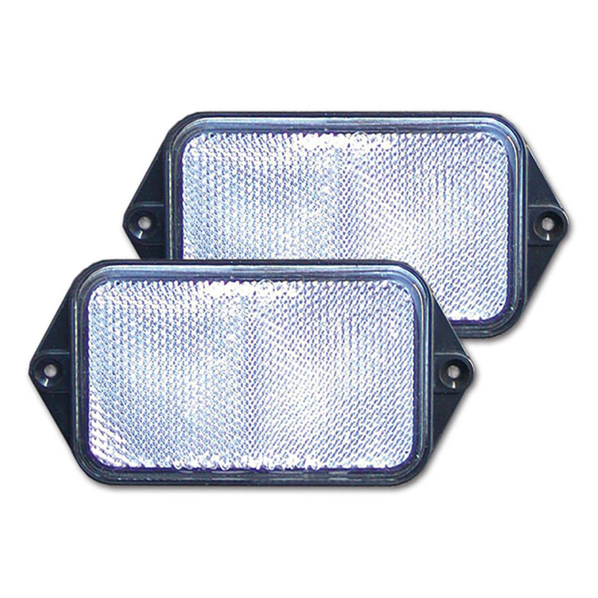 Catadiottro 95x60 bianco • fissaggio a vite • blister 2