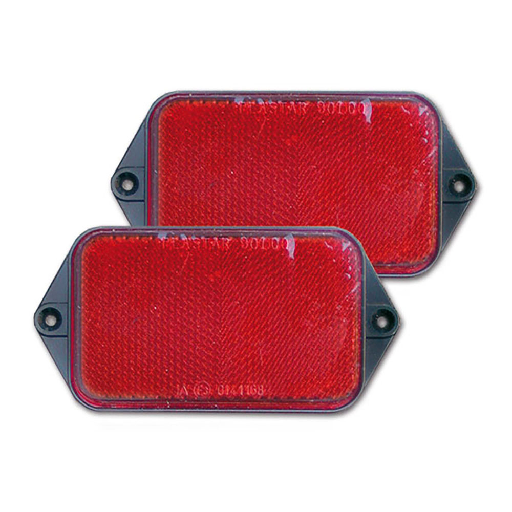 Catadiottro 95 x 60 mm rosso • fissaggio a vite • blister 2