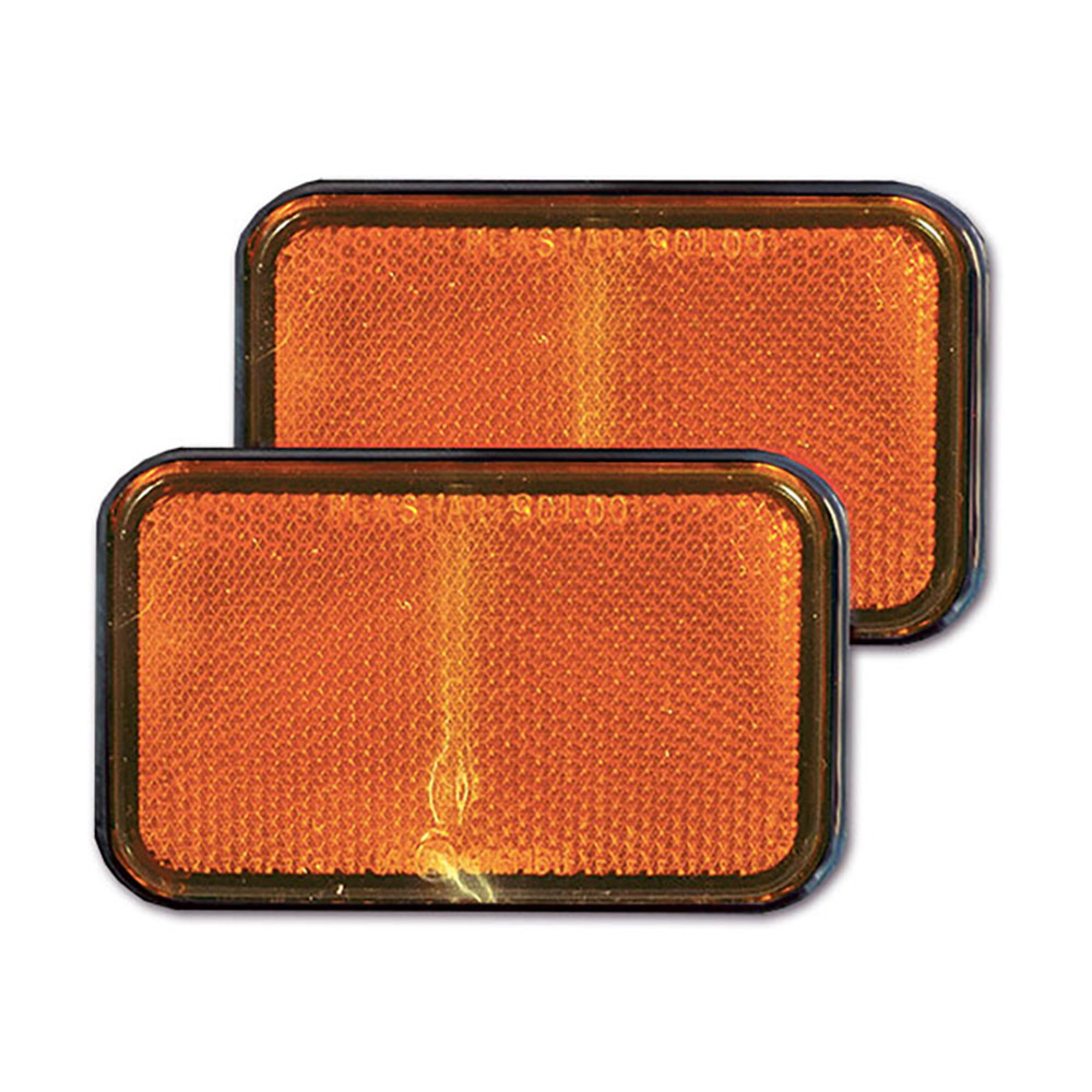 Catadiottro arancione adesivo • 95 x 60 mm • blister 2