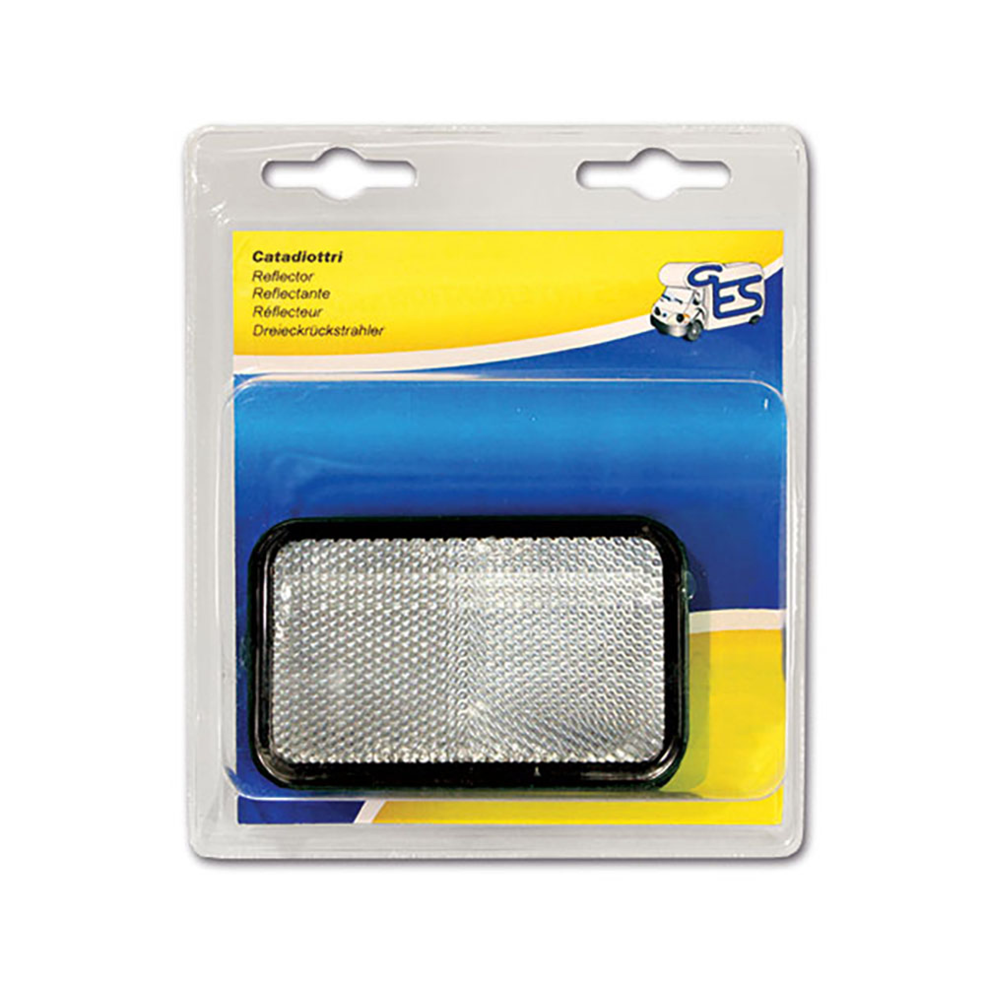 Catadiottro 95 x 60 mm bianco adesivo • blister 1