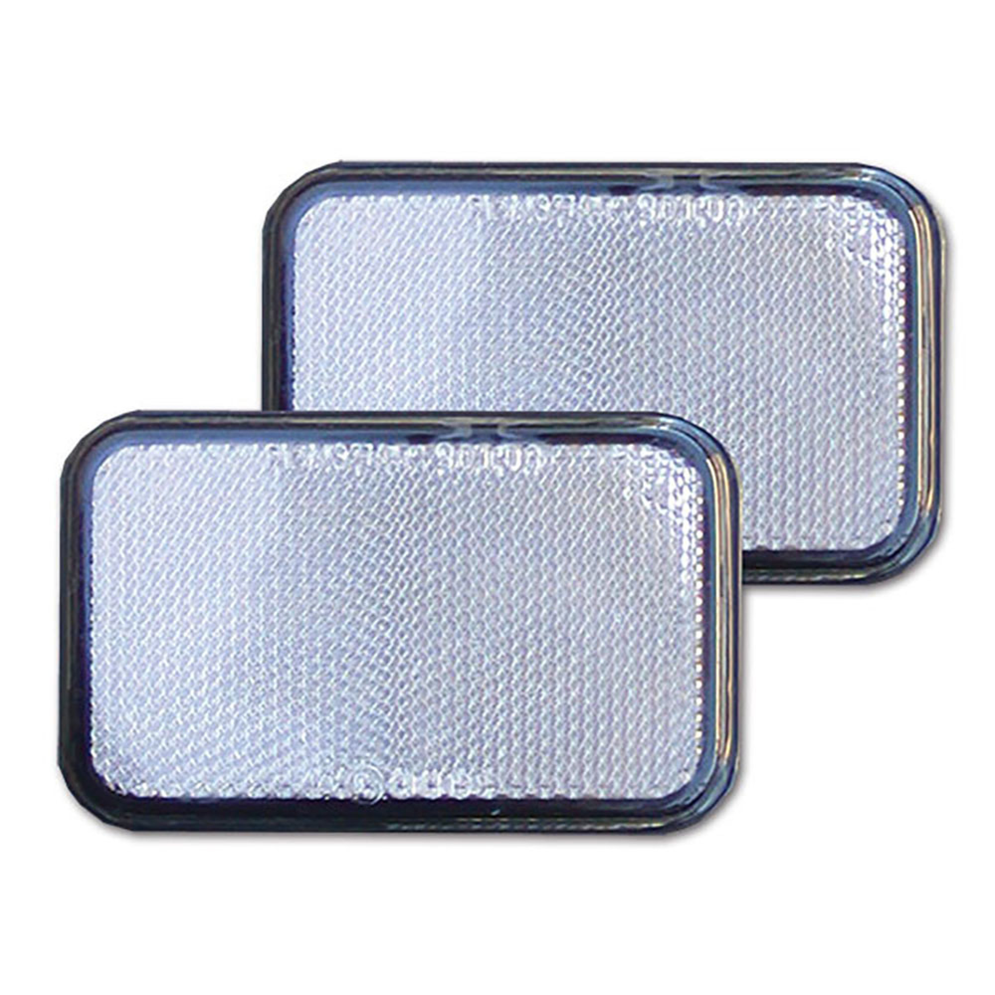 Catadiottro 95 x 60 mm bianco adesivo • blister 2