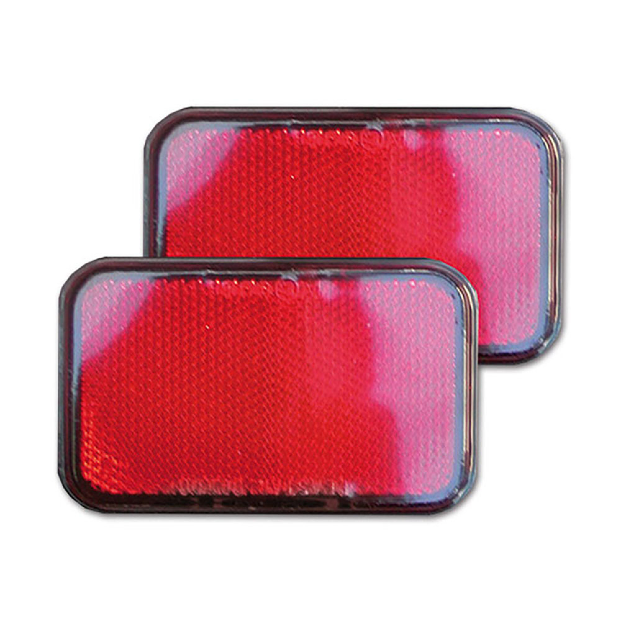 Catadiottro 95 x 60 mm adesivo rosso • blister 2