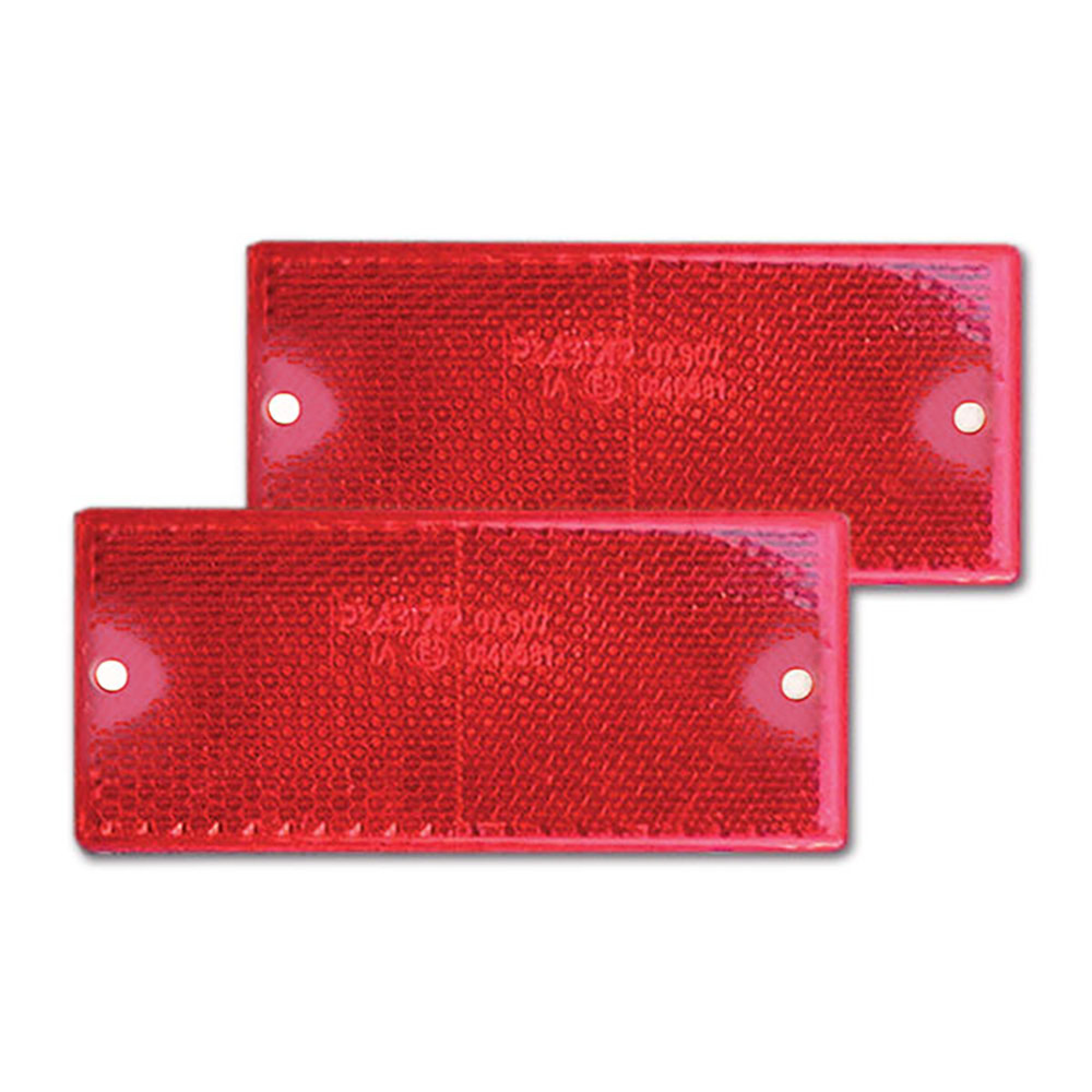 Catadiottro 90 x 40 mm adesivo rosso • blister 2