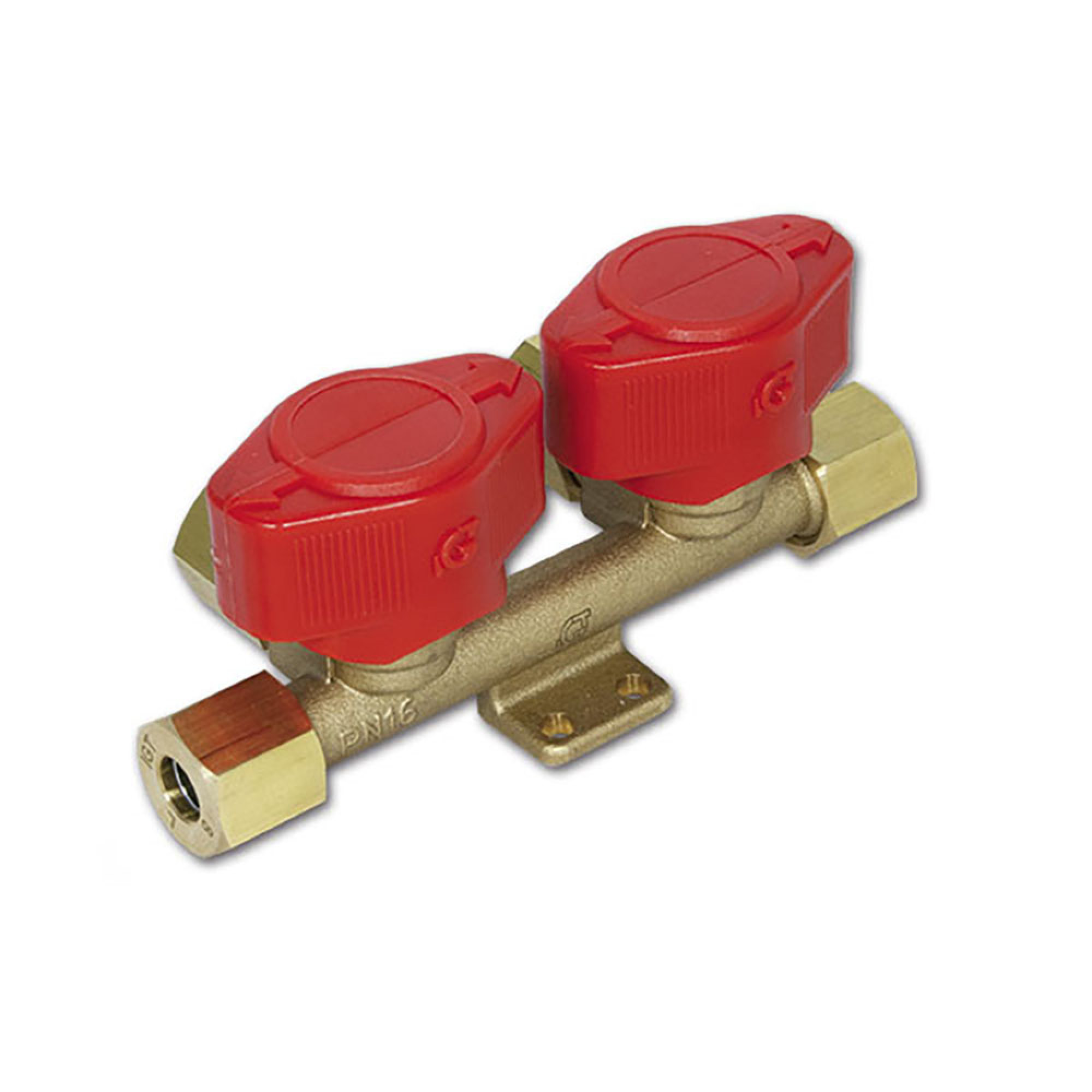 Rubinetto gas 2 vie Ø 8 mm 2