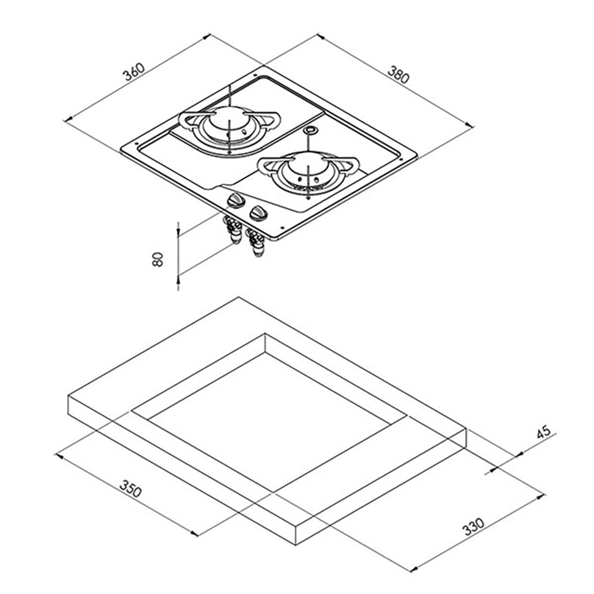 Piano cottura Burny 2 fuochi 3