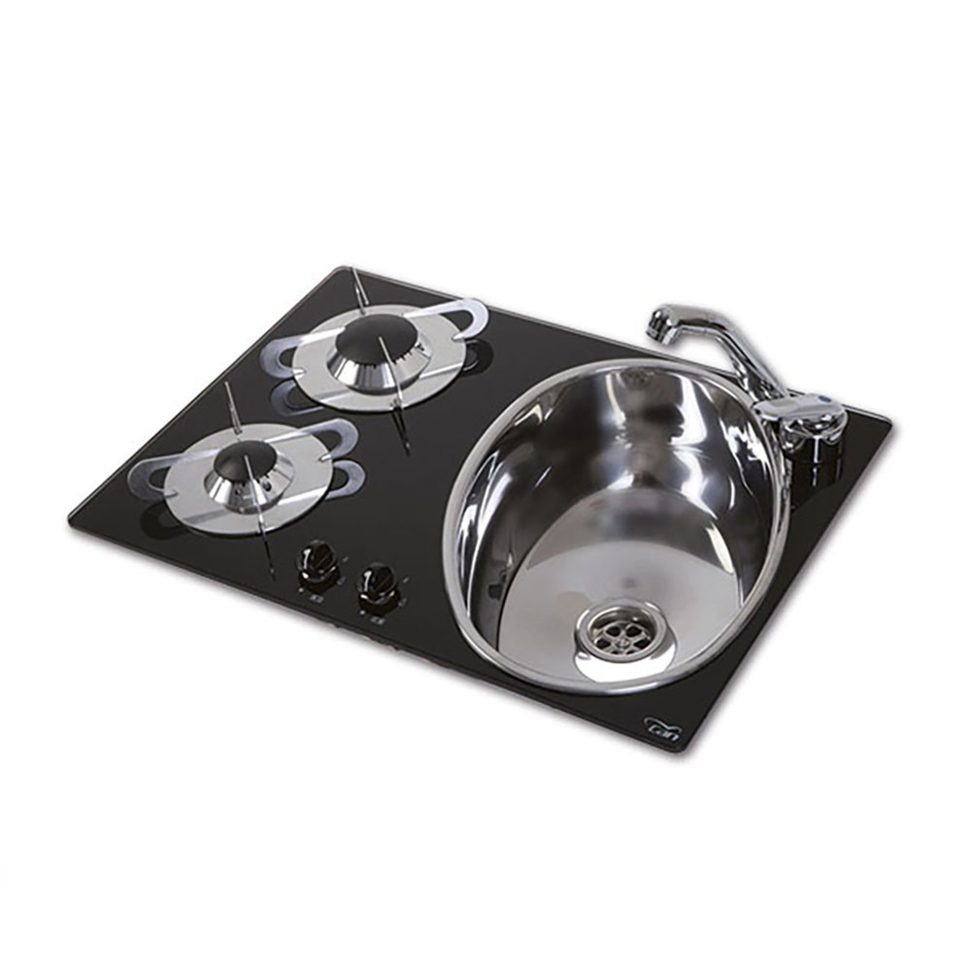 Piano cottura Crystal con lavello ovale 1