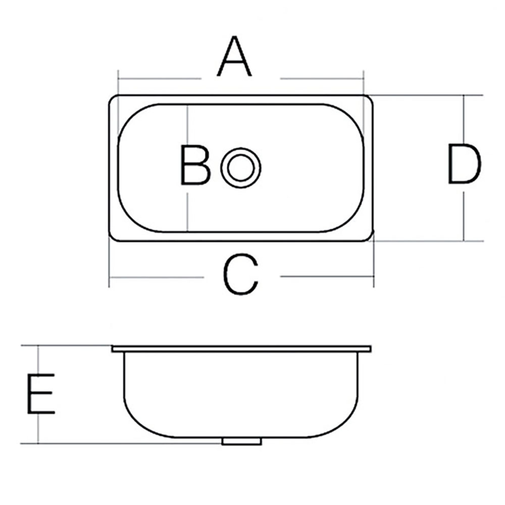 Lavello inox rettangolare • 320 x 260 mm • LA1400 3