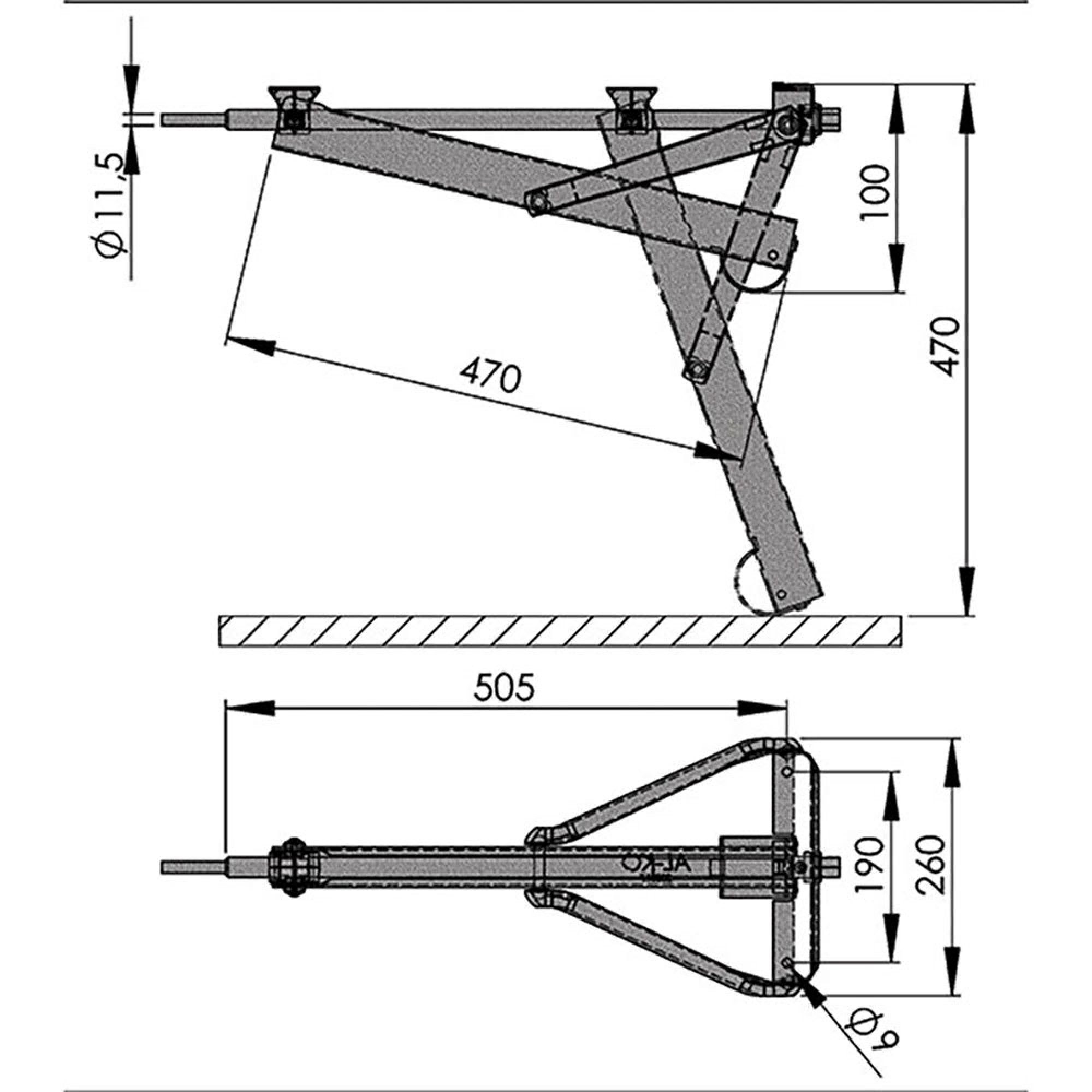 Piedino appoggio 800 kg corto 2