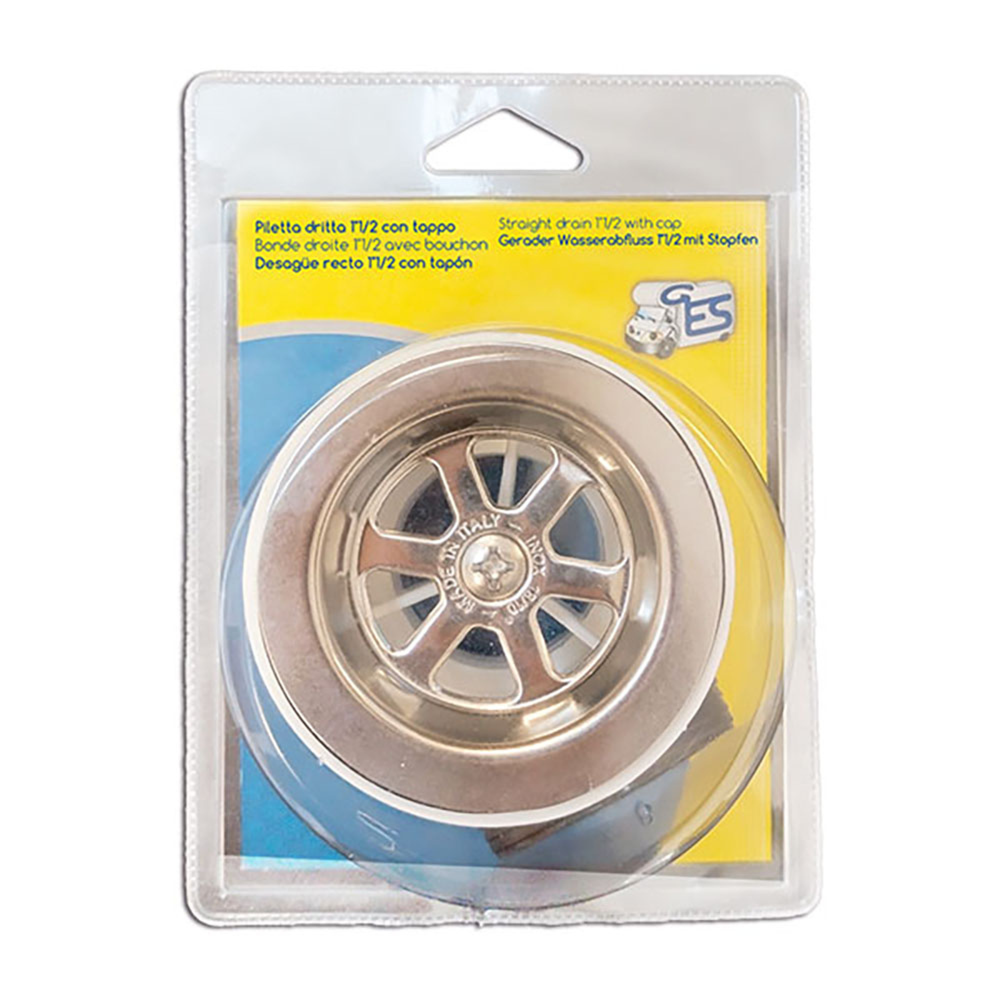 Piletta dritta con tappo • 1"1/2 • blister 1