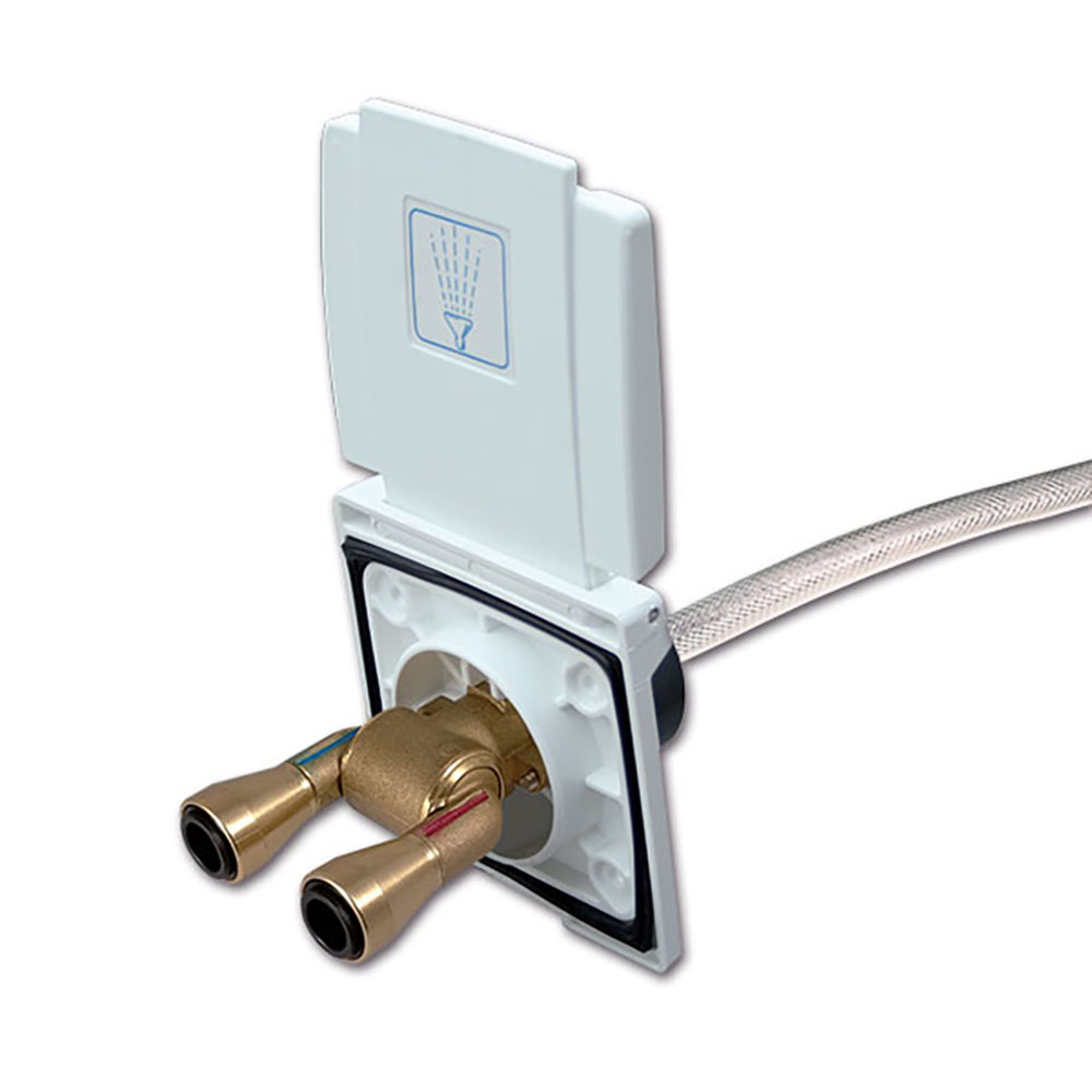 Doccia esterna bianca attacco rapido • 200 cm • sacchetto 3