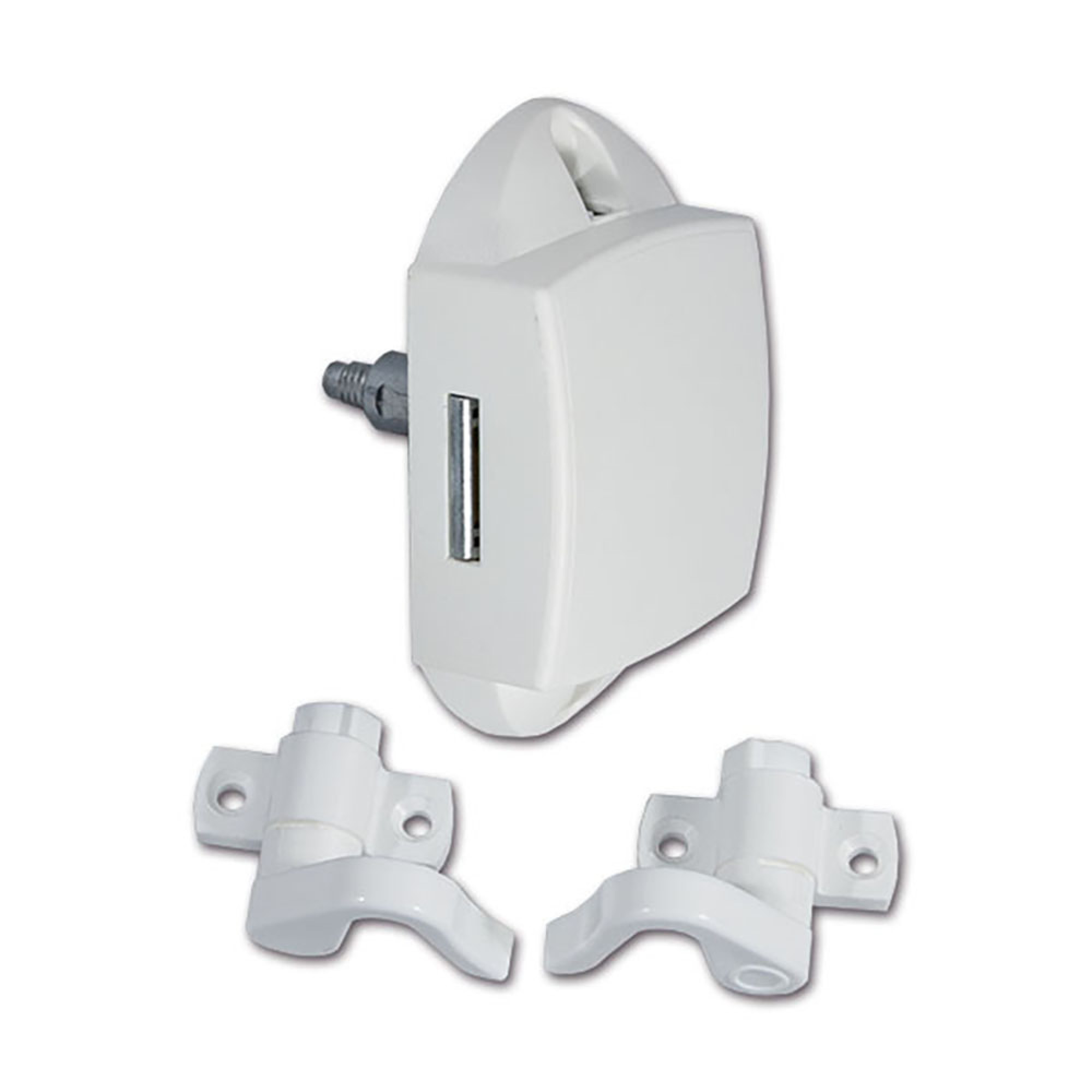 Push-Lock unilaterale bianco con ganci - blister 2