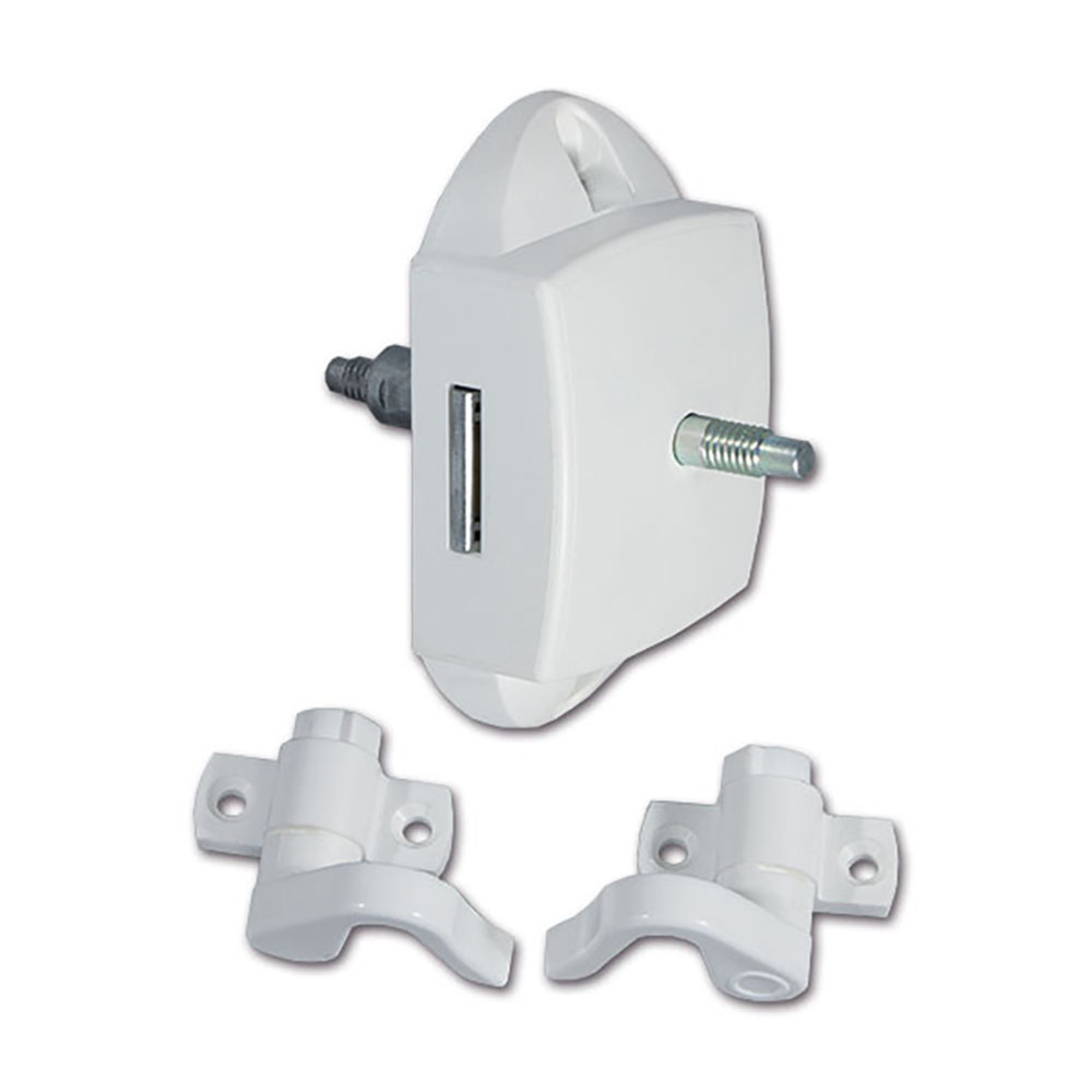 Push-Lock bilaterale bianco con ganci - blister 2