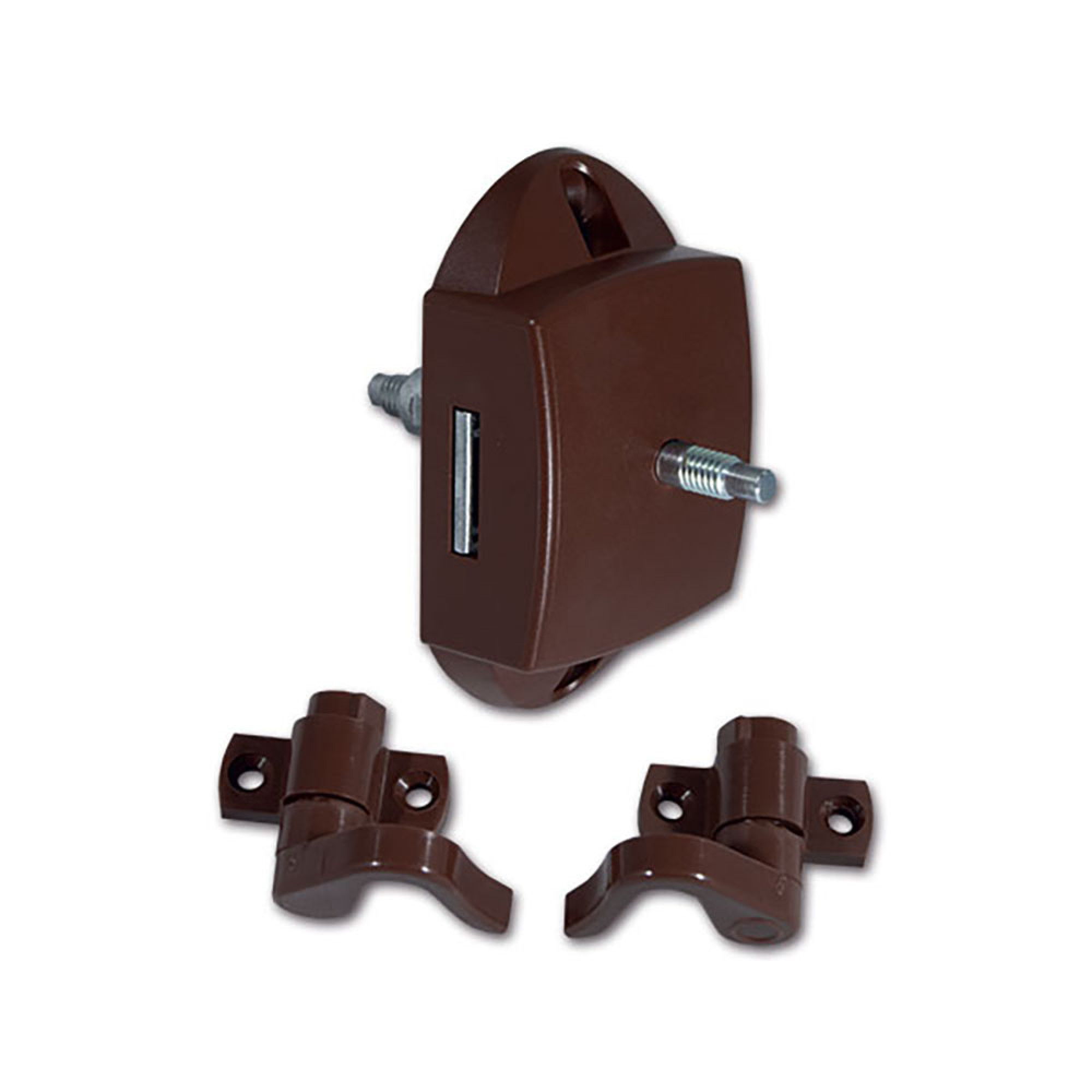 Push-Lock bilaterale marrone con ganci - blister 2