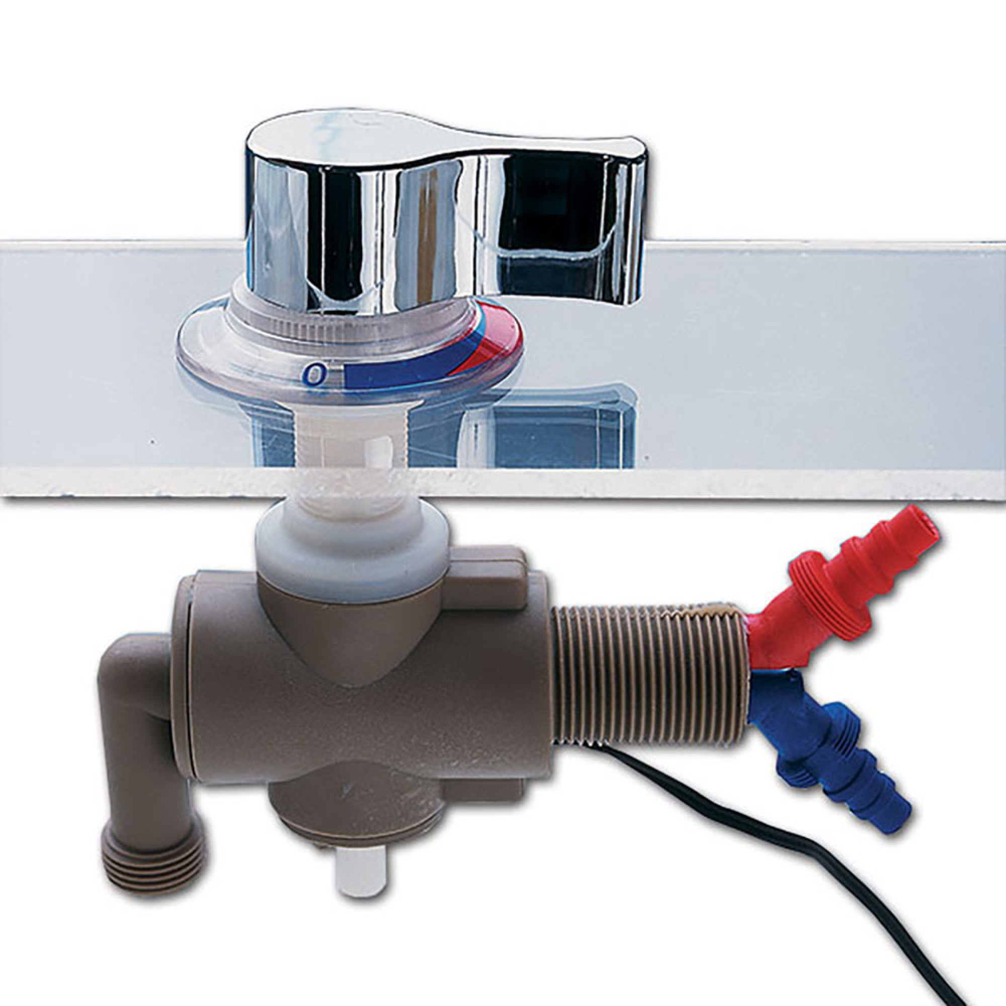 Miscelatore sottotavolo manopola cromata 1