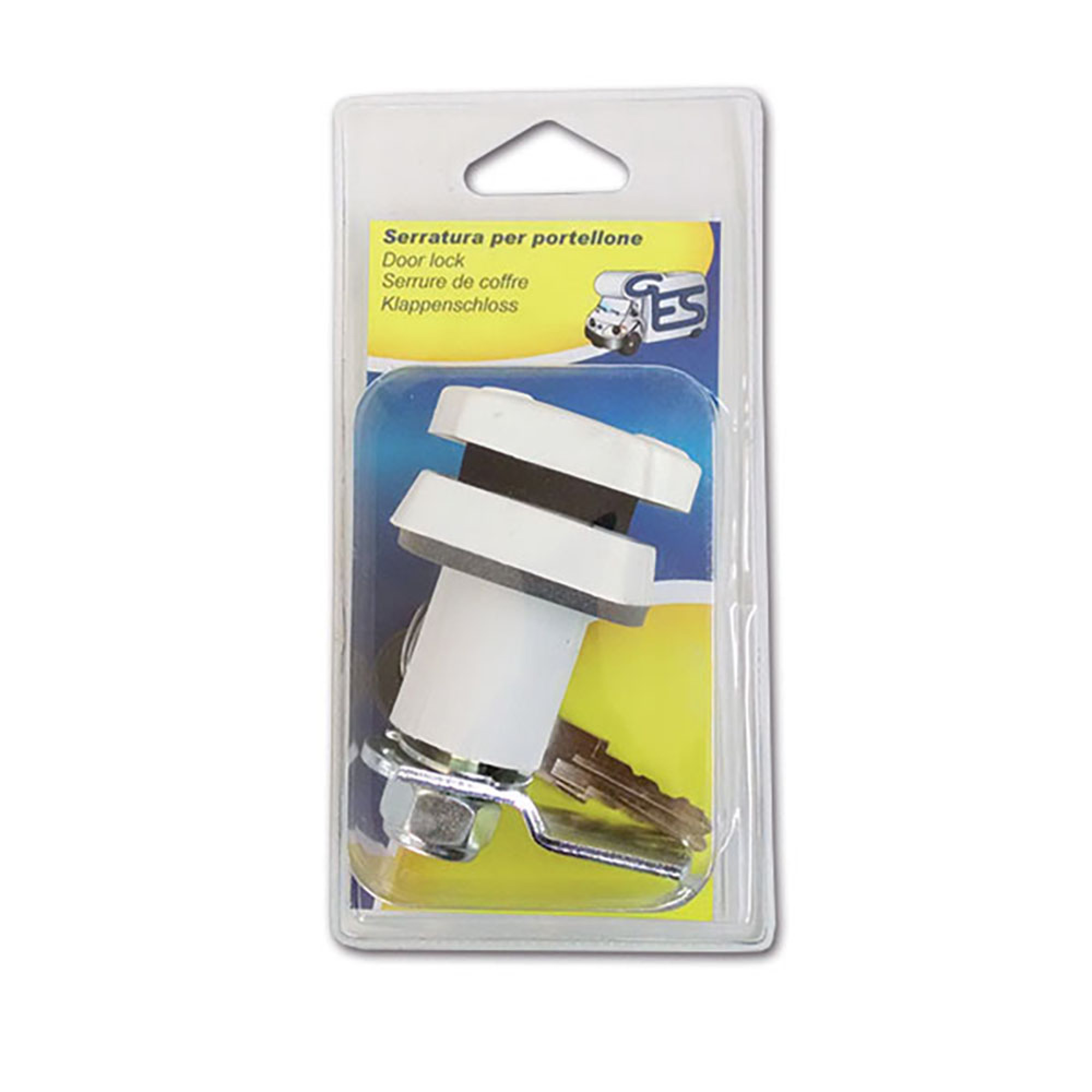 Serratura 1036  bianca con cilindretto e chiave- blister 1