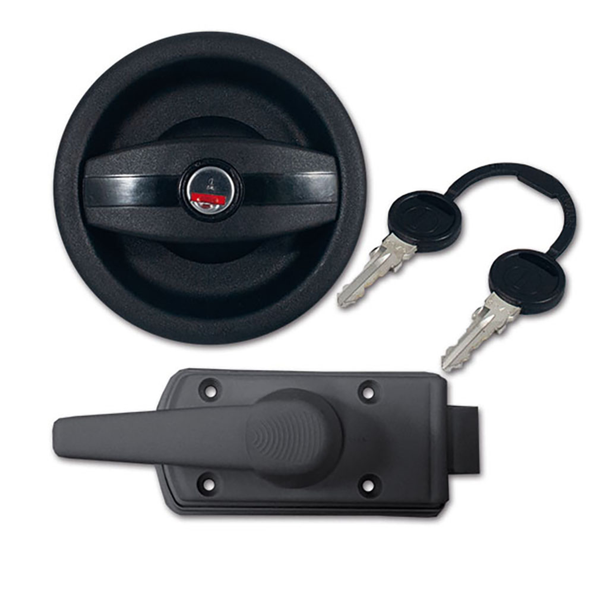 Serratura Europa completa nera con maniglia destra in blister 2