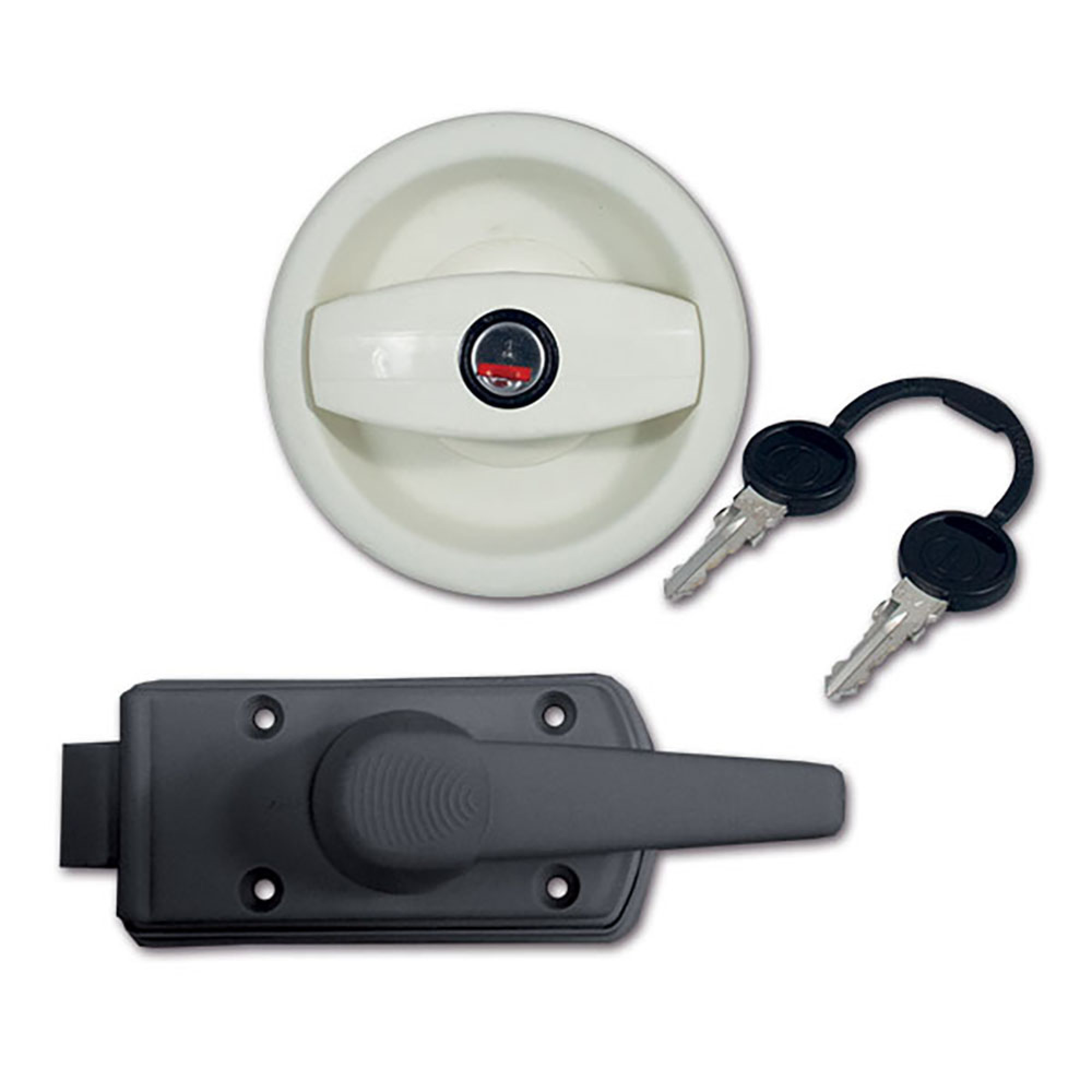 Serratura Europa completa bianca con maniglia sinistra in blister 2