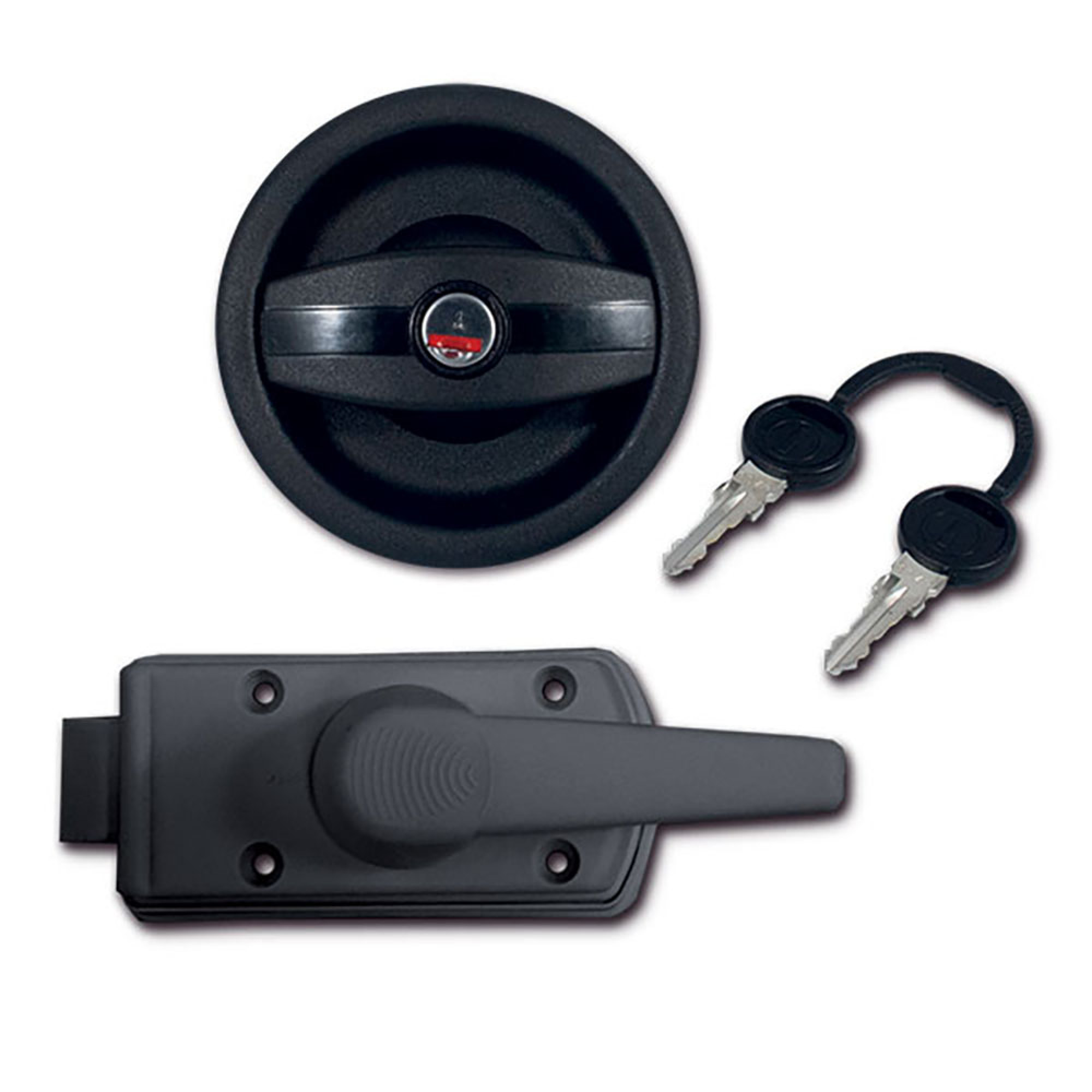 Serratura Europa completa nera con maniglia sinistra in blister 2