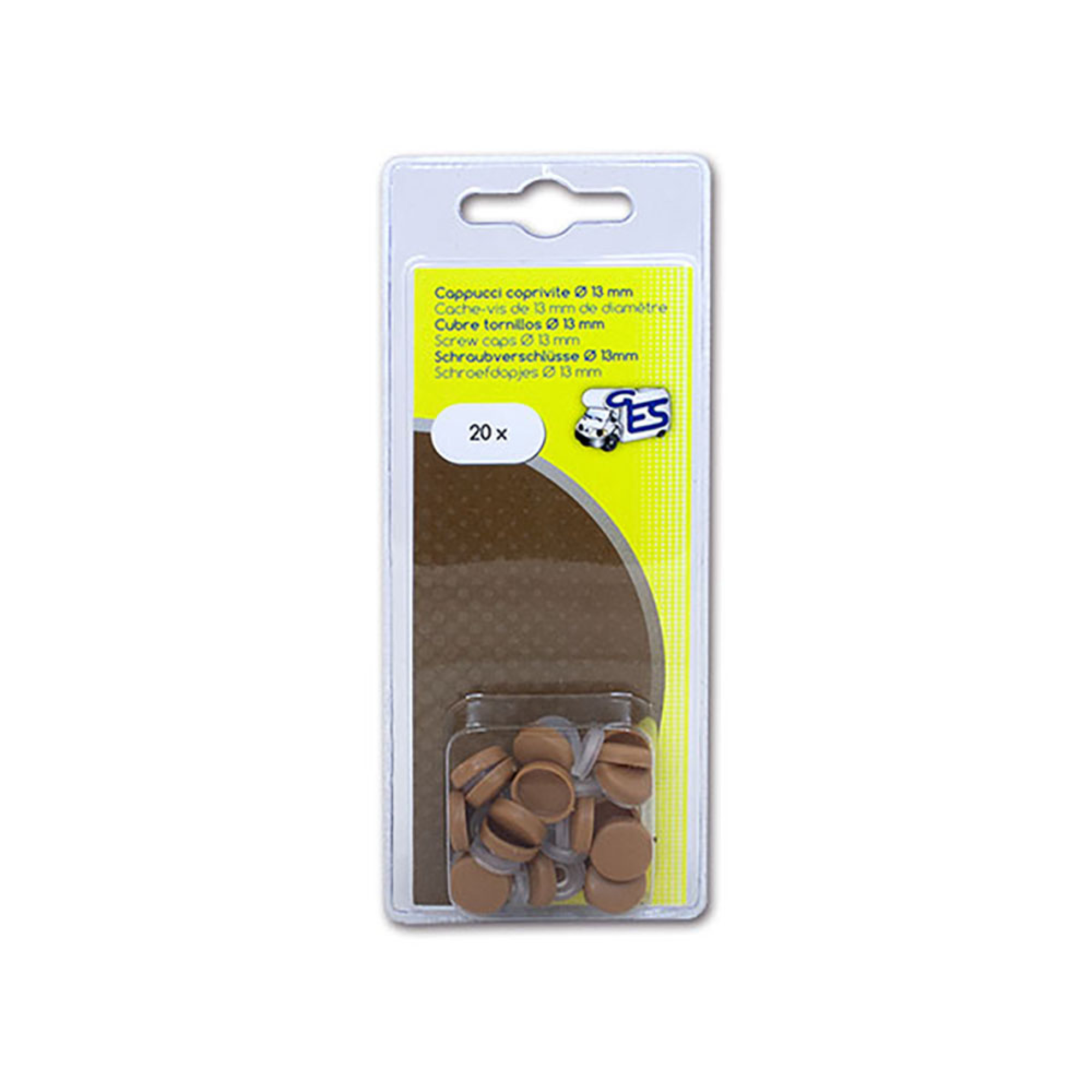 Cappuccio coprivite Ø 13 • 20 pz • marrone chiaro • blister 1