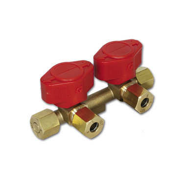 Rubinetto gas 2 vie Ø 8 mm