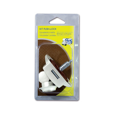 Kit Push-Lock bianco con pulsante e rosetta • blister