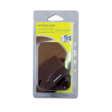 Kit Push-Lock marrone con pulsante e rosetta • blister
